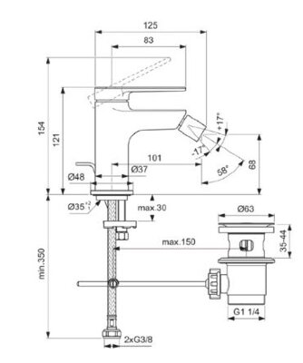 Смеситель для биде Ideal Standard CERAFINE O NUOVO BD775XG