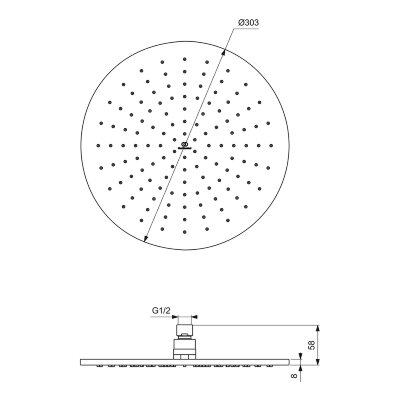 Круглый верхний душ 300 мм Ideal Standard IDEALRAIN 5803GN
