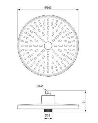 Верхний душ Ideal Standard ALU+ BD581AA