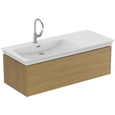 Раковина 126 см асимметричная, левая версия Ideal Standard La Dolce Vita E263201 с отверстием под смеситель и отверстием перелива