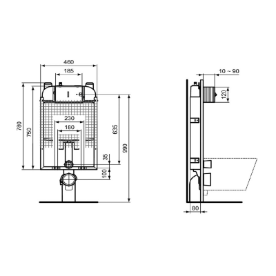 Встраиваемая инсталляция Ideal Standard PROSYS R020567