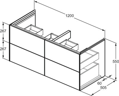 Тумба без столешницы 120х50 см Ideal Standard CONCA T5517Y4