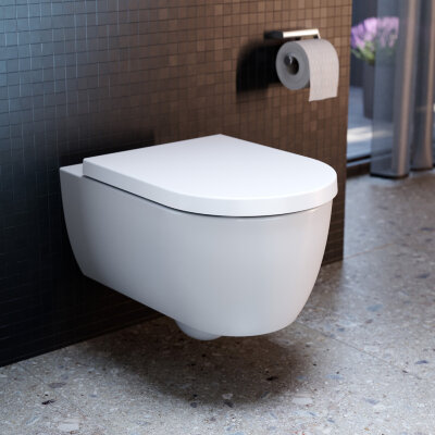 Подвесной унитаз с технологией смыва AquaBlade®,с функцией плавного закрытия Ideal Standard BLEND T534901  с сиденьем и крышкой T520801