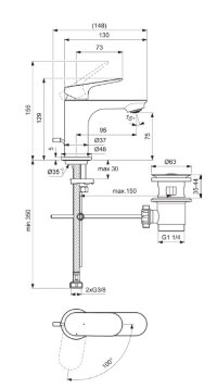 Смеситель для раковины Ideal Standard CERALIFE O BE003AA c технологией BlueStart