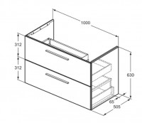 Асимметричная тумба для раковины 100 см I.LIFE B T5585NH